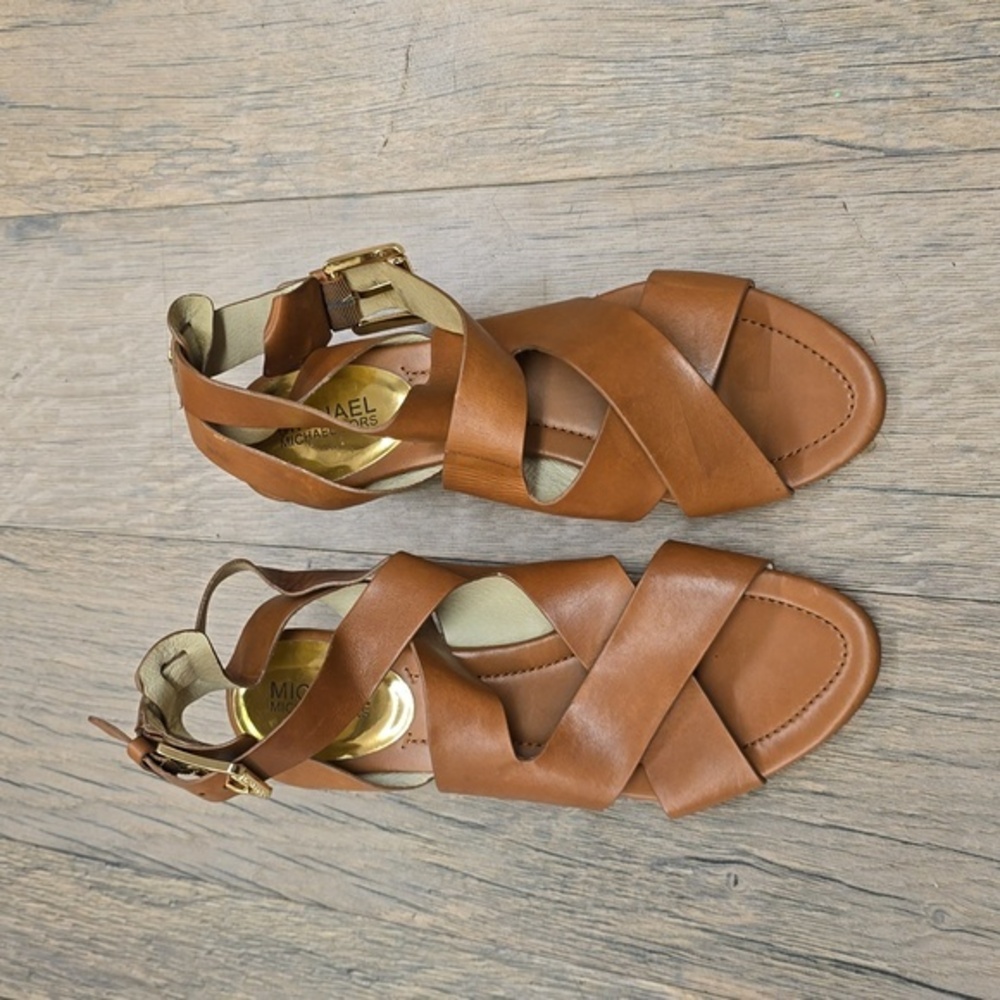 MICHAEL MICHAEL KORS | Tan Leather Sandals | Size 9.5